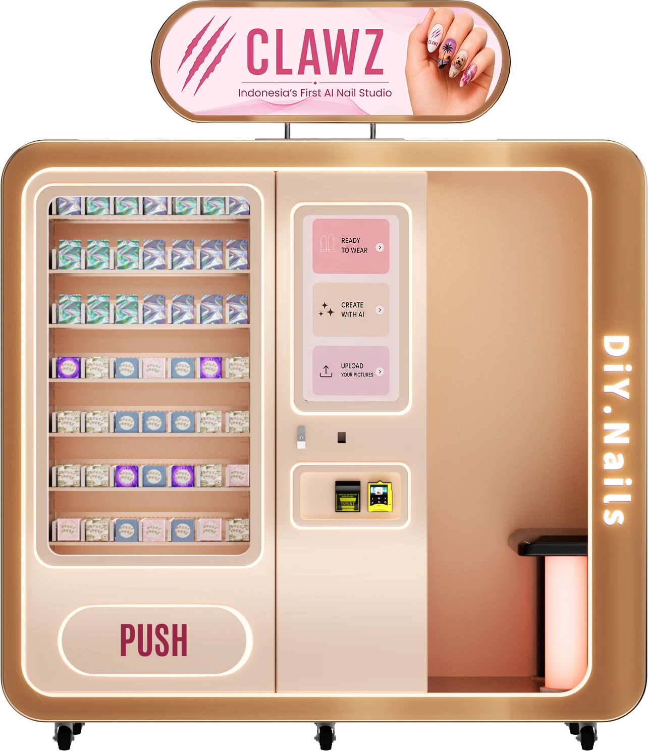 CLAWZ AI nail studio vending machine — Indonesia's First AI Nail Studio