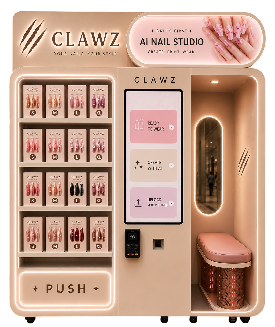 CLAWZ DIY nail studio vending machine kiosk