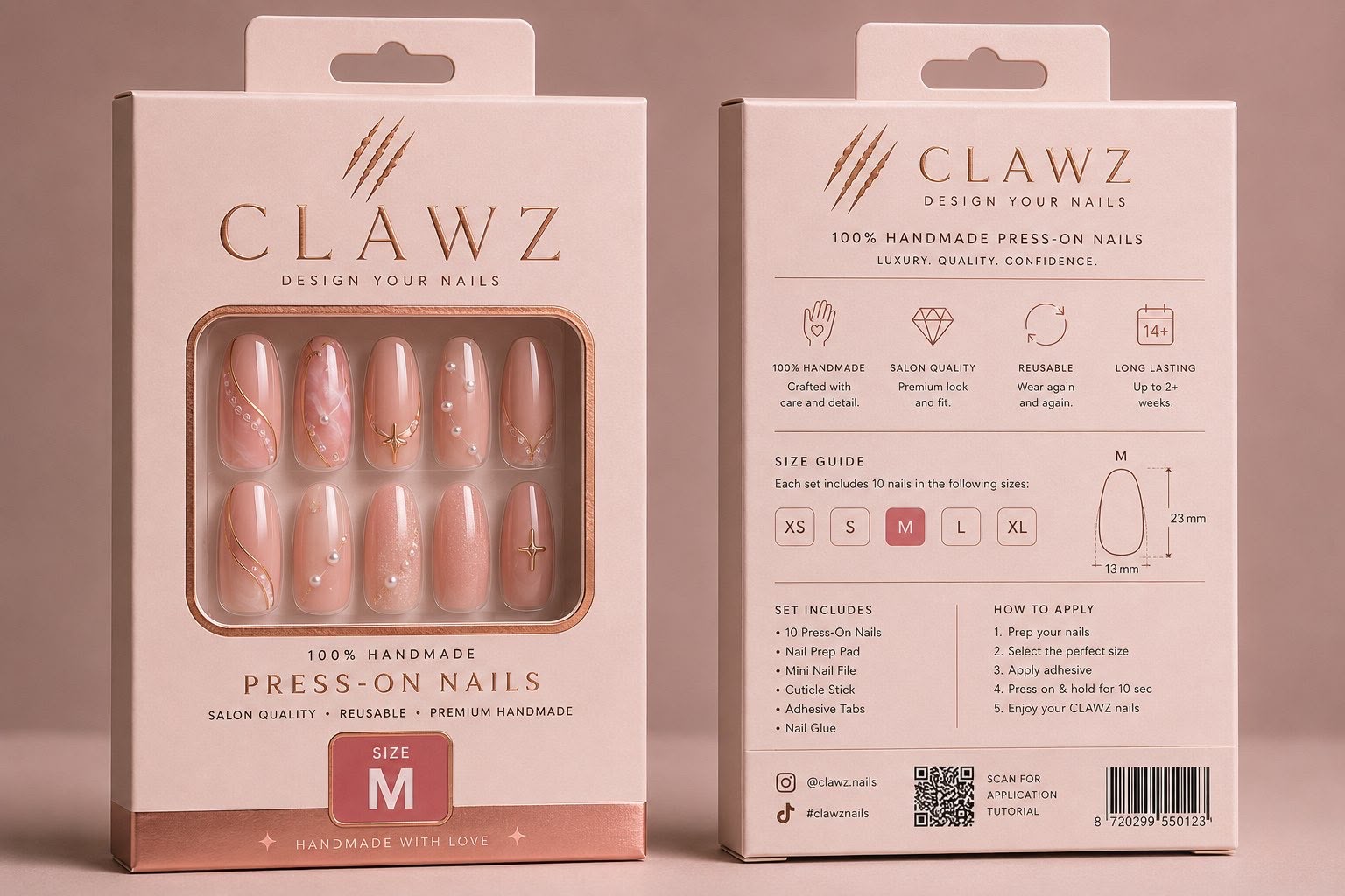 CLAWZ handmade press-on nails box